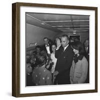 Lyndon Johnson Takes the Oath of Office after Kennedy's Assassination, Nov. 22,1963-null-Framed Photo