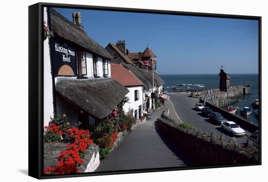 Lynmouth, Devon, England, United Kingdom-Cyndy Black-Framed Stretched Canvas