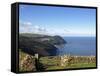 Lynmouth From Countisbury, Exmoor, Somerset, England, United Kingdom, Europe-Jeremy Lightfoot-Framed Stretched Canvas