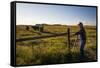 Lynn Ballagh Closing Gate on His Cattle Ranch-Cheryl-Samantha Owen-Framed Stretched Canvas