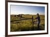 Lynn Ballagh Closing Gate on His Cattle Ranch-Cheryl-Samantha Owen-Framed Photographic Print