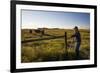 Lynn Ballagh Closing Gate on His Cattle Ranch-Cheryl-Samantha Owen-Framed Photographic Print