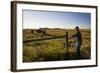 Lynn Ballagh Closing Gate on His Cattle Ranch-Cheryl-Samantha Owen-Framed Photographic Print