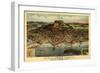 Lynn, Massachusetts - Panoramic Map-Lantern Press-Framed Art Print