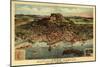 Lynn, Massachusetts - Panoramic Map-Lantern Press-Mounted Art Print