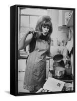 Lynn Redgrave Cooking in Her Apartment-Terence Spencer-Framed Stretched Canvas