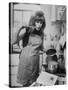 Lynn Redgrave Cooking in Her Apartment-Terence Spencer-Stretched Canvas