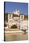 Lyon Cathedral with Notre Dame De Fourviere Above, Lyon, Rhone, Rhone-Alpes, France, Europe-Julian Elliott-Stretched Canvas