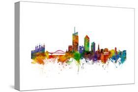 Lyon France Skyline-Michael Tompsett-Stretched Canvas