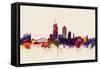 Lyon France Skyline-Michael Tompsett-Framed Stretched Canvas