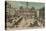 Lyon - Place des Terreaux - Bartholdi Fountain and the Town Hall. Postcard Sent in 1913-French Photographer-Stretched Canvas