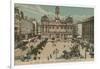 Lyon - Place des Terreaux - Bartholdi Fountain and the Town Hall. Postcard Sent in 1913-French Photographer-Framed Giclee Print