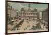 Lyon - Place des Terreaux - Bartholdi Fountain and the Town Hall. Postcard Sent in 1913-French Photographer-Framed Giclee Print