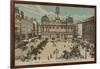 Lyon - Place des Terreaux - Bartholdi Fountain and the Town Hall. Postcard Sent in 1913-French Photographer-Framed Giclee Print