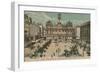 Lyon - Place des Terreaux - Bartholdi Fountain and the Town Hall. Postcard Sent in 1913-French Photographer-Framed Premium Giclee Print