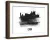 Lyon Skyline Brush Stroke - Black II-NaxArt-Framed Art Print