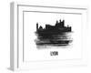 Lyon Skyline Brush Stroke - Black II-NaxArt-Framed Art Print