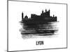 Lyon Skyline Brush Stroke - Black II-NaxArt-Mounted Art Print