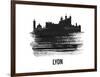 Lyon Skyline Brush Stroke - Black II-NaxArt-Framed Art Print