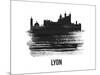 Lyon Skyline Brush Stroke - Black II-NaxArt-Mounted Art Print