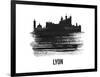 Lyon Skyline Brush Stroke - Black II-NaxArt-Framed Art Print