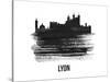 Lyon Skyline Brush Stroke - Black II-NaxArt-Stretched Canvas