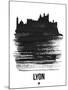 Lyon Skyline Brush Stroke - Black-NaxArt-Mounted Art Print