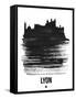 Lyon Skyline Brush Stroke - Black-NaxArt-Framed Stretched Canvas