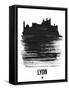 Lyon Skyline Brush Stroke - Black-NaxArt-Framed Stretched Canvas