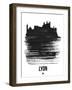 Lyon Skyline Brush Stroke - Black-NaxArt-Framed Art Print