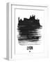 Lyon Skyline Brush Stroke - Black-NaxArt-Framed Art Print