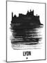 Lyon Skyline Brush Stroke - Black-NaxArt-Mounted Art Print