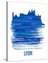 Lyon Skyline Brush Stroke - Blue-NaxArt-Stretched Canvas