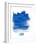 Lyon Skyline Brush Stroke - Blue-NaxArt-Framed Art Print