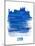 Lyon Skyline Brush Stroke - Blue-NaxArt-Mounted Art Print