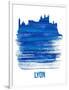 Lyon Skyline Brush Stroke - Blue-NaxArt-Framed Art Print