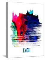 Lyon Skyline Brush Stroke - Watercolor-NaxArt-Stretched Canvas