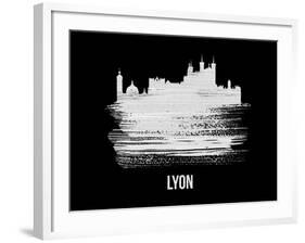 Lyon Skyline Brush Stroke - White-NaxArt-Framed Art Print