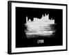 Lyon Skyline Brush Stroke - White-NaxArt-Framed Art Print