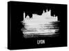 Lyon Skyline Brush Stroke - White-NaxArt-Stretched Canvas