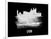 Lyon Skyline Brush Stroke - White-NaxArt-Framed Art Print