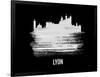 Lyon Skyline Brush Stroke - White-NaxArt-Framed Art Print