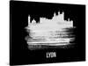 Lyon Skyline Brush Stroke - White-NaxArt-Stretched Canvas