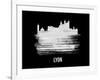 Lyon Skyline Brush Stroke - White-NaxArt-Framed Art Print