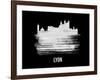 Lyon Skyline Brush Stroke - White-NaxArt-Framed Art Print