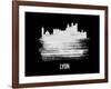 Lyon Skyline Brush Stroke - White-NaxArt-Framed Art Print