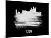 Lyon Skyline Brush Stroke - White-NaxArt-Mounted Art Print