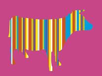 Striped Cow-Lyonel Maillot-Mounted Art Print