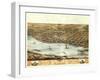 Lyons, Iowa - Panoramic Map-Lantern Press-Framed Art Print