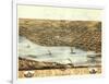 Lyons, Iowa - Panoramic Map-Lantern Press-Framed Art Print